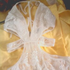 Pretty little thing white see thru dress